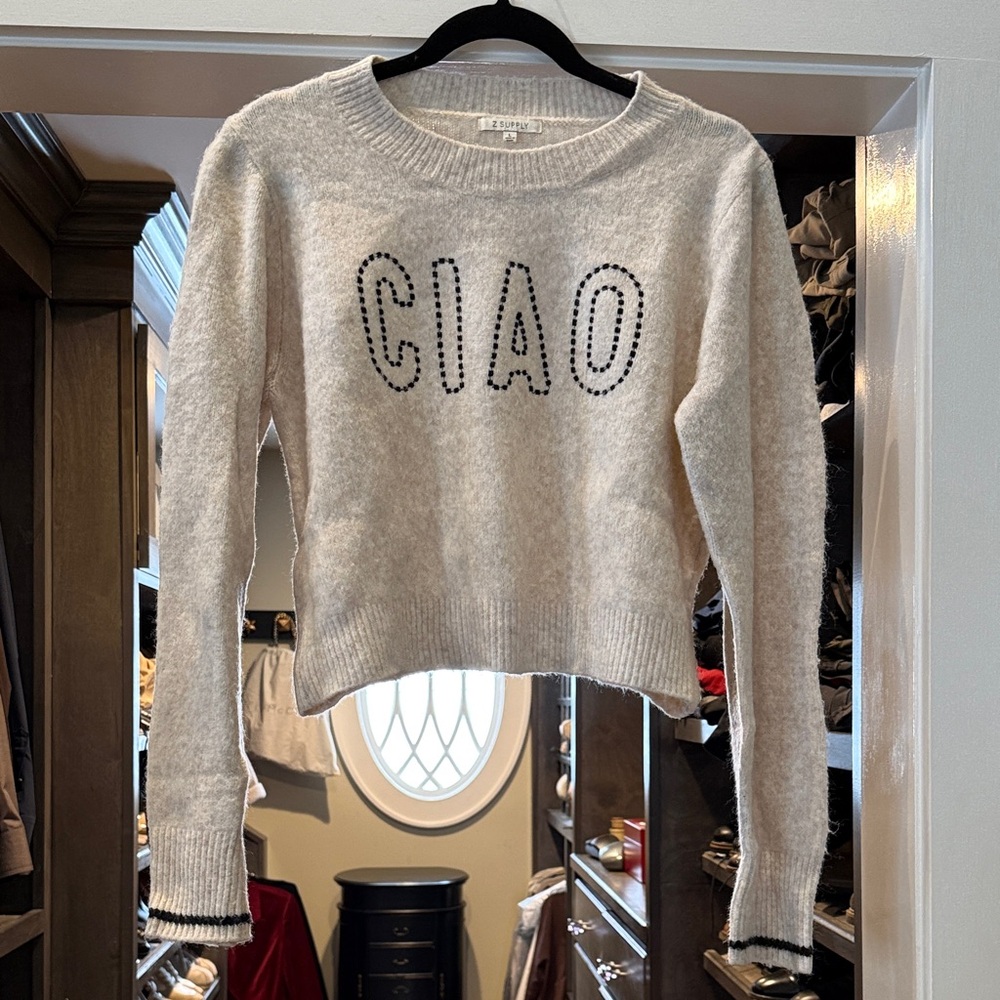 Z Supply Ciao Women's Cream Sweater size L
